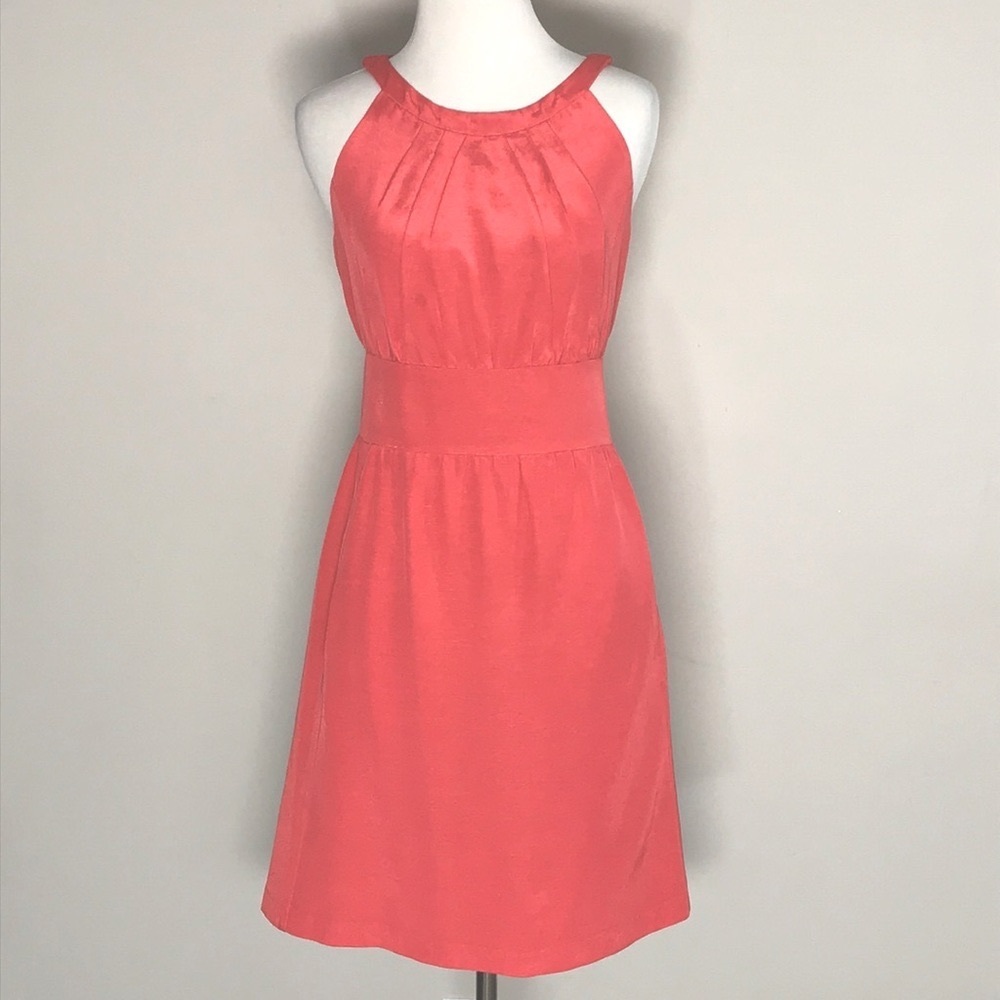 Coren Moore Women’s Coral Orange Halter Midi Dress Size 8